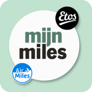 Groen rond logo met de tekst "Etos mijn miles".